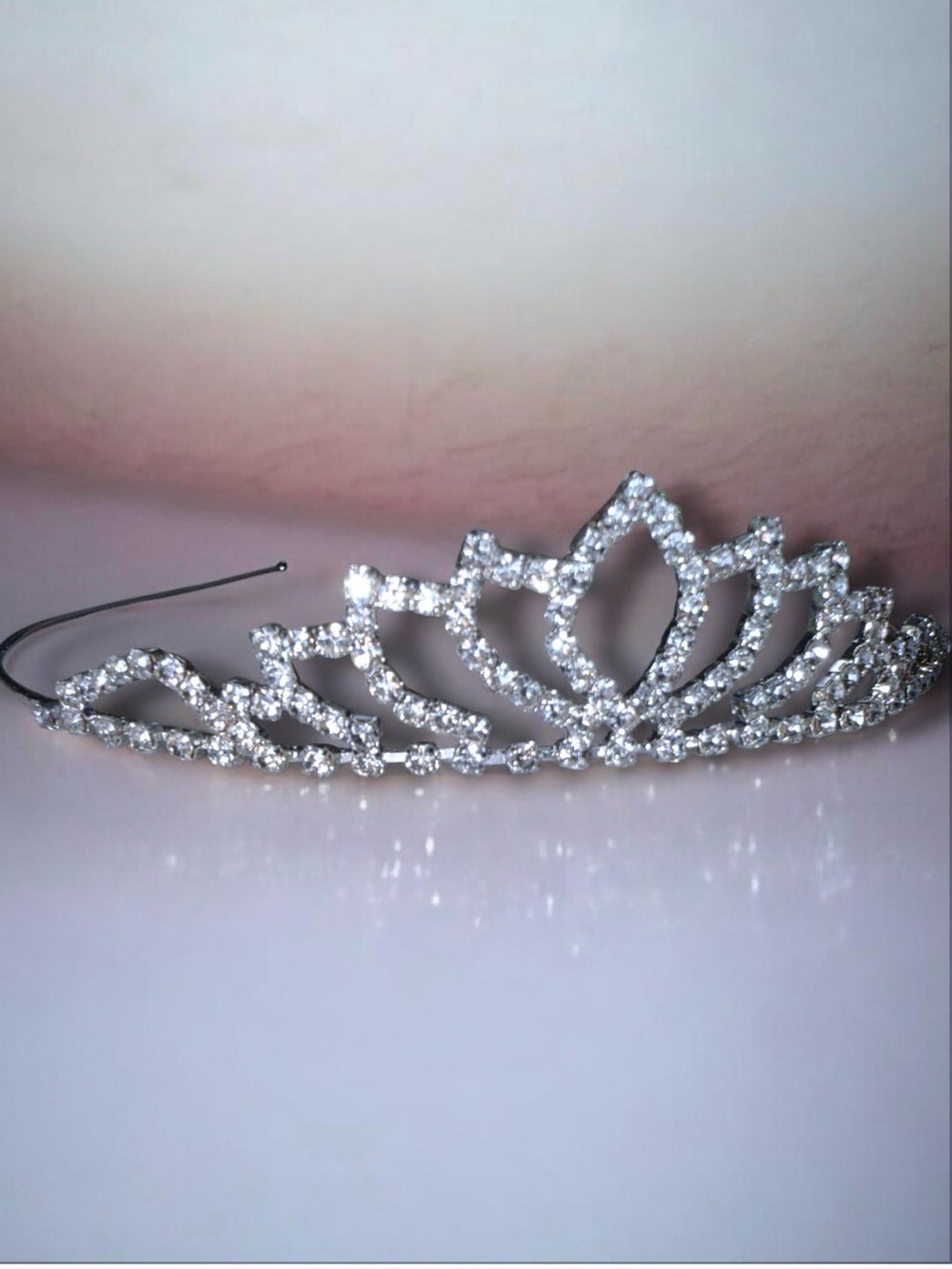 Rhinestone Silver Tiara Headband - Sparkling Crystal Accent - NWT